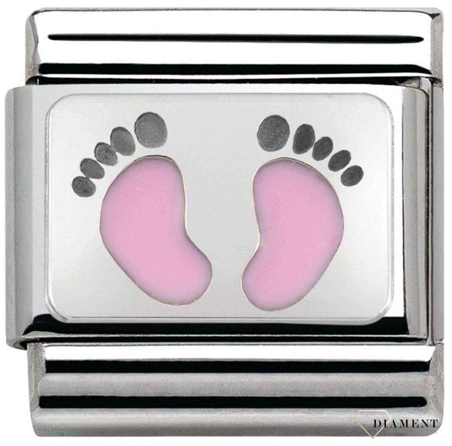 Nomination Link 925 zawieszka srebro 'Różowe stópki' 330208 14 biżuteria nomination nomination zawieszki nomination baza.jpg